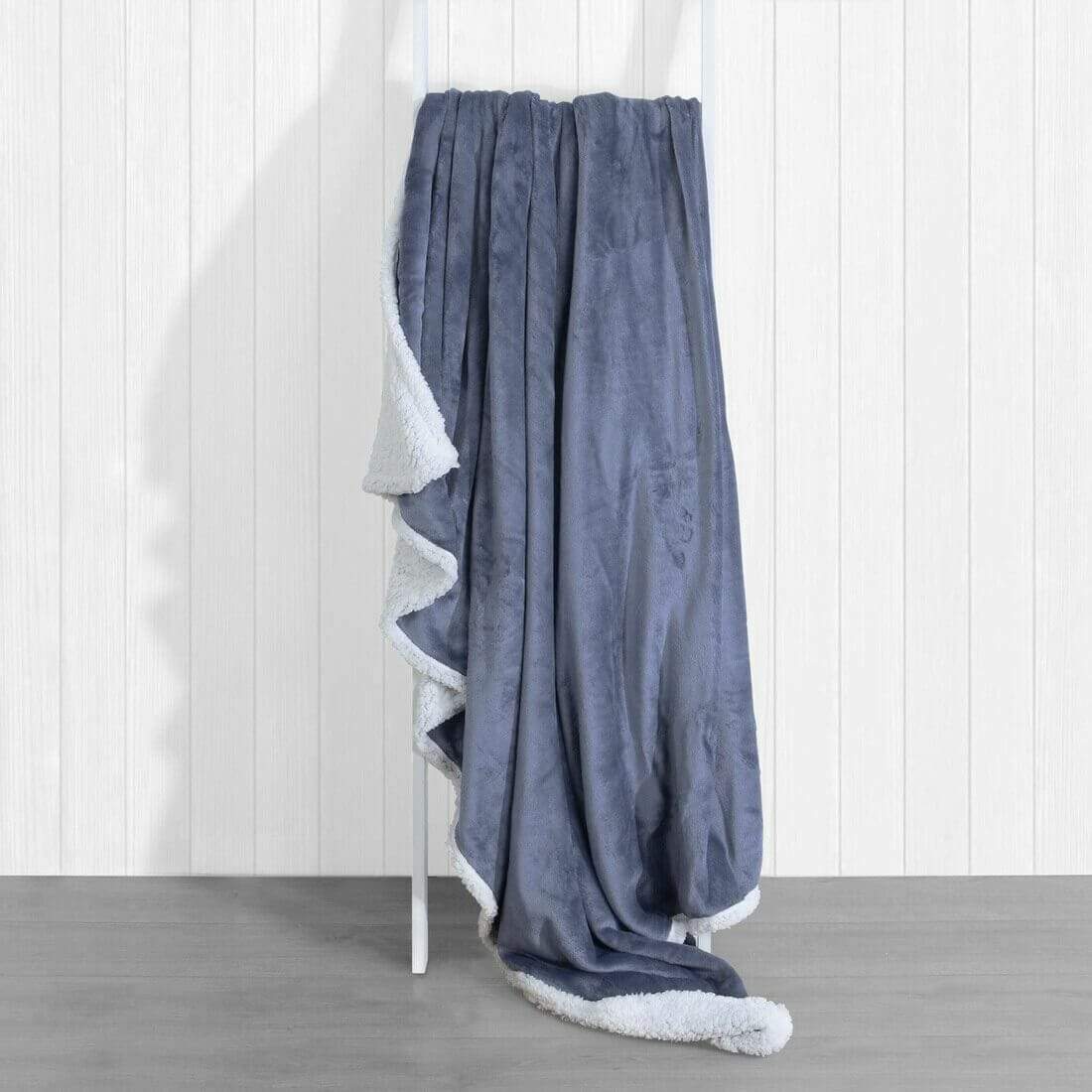 Large Sherpa Blanket - Blue